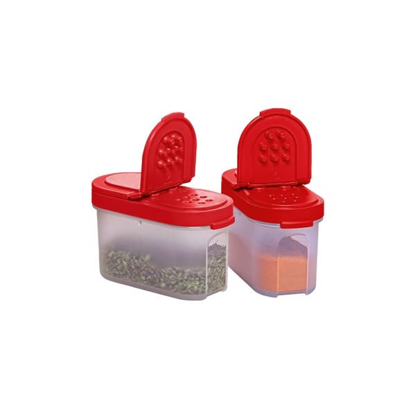 Porta Temperos Pequeno 100ml Vermelho Tupperware Kit 2 Peças