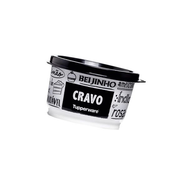 Tupper Potinho Cravo 140ml Preta e Branca