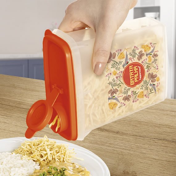 Tupperware Porta Batata Palha Floral